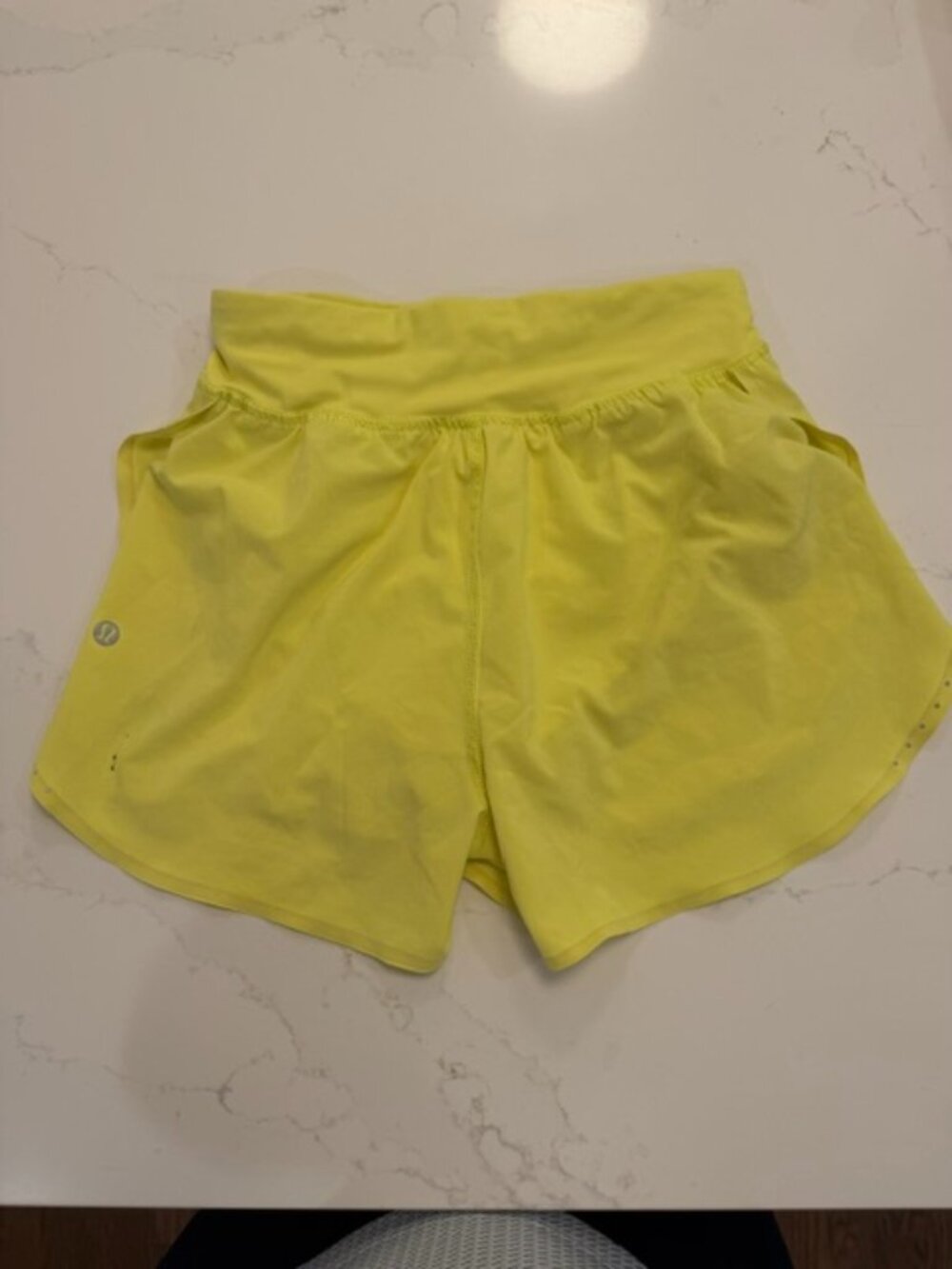 Lululemon Yellow Lined Running Shorts Reflective Size 0